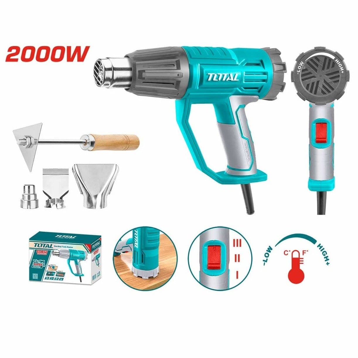 Total Heat Gun Total Industrial Heat Gun 2000W - TB20045